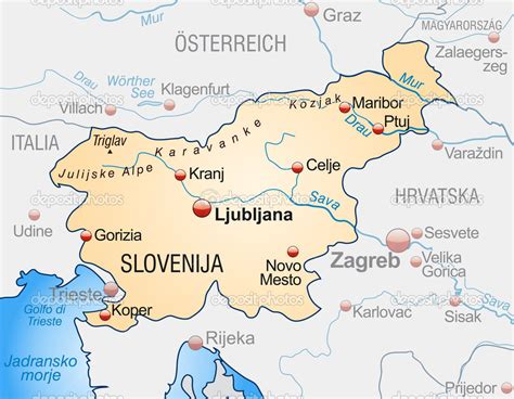 kaart van slovenie stockvector  artalis