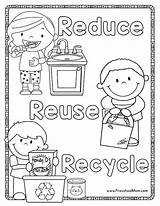 Recycle Recycling Worksheets Pages Reuse Reduce Coloring Preschool Books sketch template