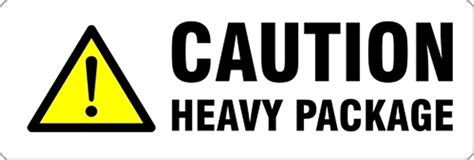 caution heavy package parcel labels