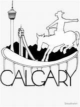 Calgary Sights Saddledome Stampede Alberta Mountains Laptops Durable Water sketch template