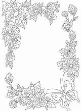 Blumenrahmen Ausdrucken Blume sketch template