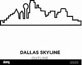 Dallas Skyline Outline Vector Illustration Background Alamy Stock sketch template