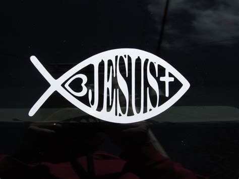 christian car decal ichthys symbol jesus fish decal etsy christian car decals christian