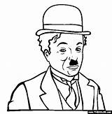 Chaplin Charlie Coloring Pages Actor Famous Thecolor sketch template