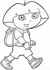 Dora Coloring Explorer Characters Popular Pages sketch template