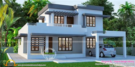 beautiful flat house exterior kerala home design  floor plans