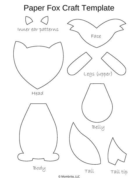 paper fox craft template