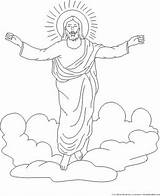 Jesus Ascension Coloring Pages Christ Color Printable Print Family sketch template