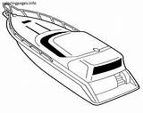 Boat Coloring Pages Speed Boats Motor Yacht Fishing Printable Drawing Police Boating Ships Template Bass Color Paddle Print Row Procoloring sketch template
