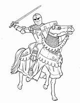 Coloring Pages Knights Battle sketch template