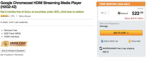 google chromecast  media player  shipped reg