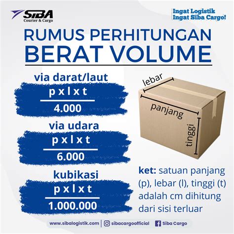 rumus menghitung volme  kubikasi siba cargo