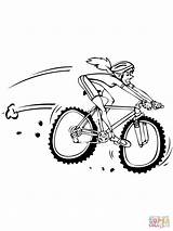 Mountain Bike Coloring Pages Woman Drawing Bmx Printable Color Cycling Clipart Bicycles sketch template