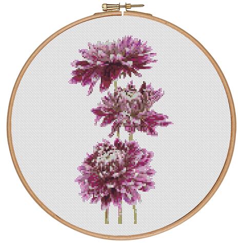 dahlia counted cross stitch pattern  instant