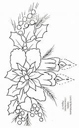 Natal Riscos Tecido Bordados Natalinos Pinturaemtecidopap Poinsettia Colorir Poinsettias Enfeites Flores Risco sketch template