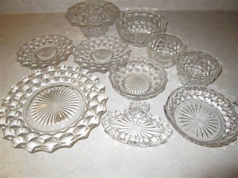 Vintage Lot Of 10 Fostoria American Glasss Ashtray Bowls Dishes