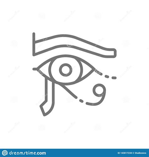 Eye Of Horus Ancient Egyptian Moon Line Icon Stock