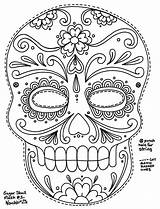 Coloring Pages Skull Printable Template Dead Mask Sugar Skulls Sheets Mandala Choose Board Adult sketch template