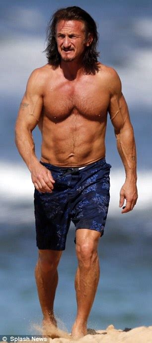 Sean Penn Flexes His Bulging Biceps And Six Pack On Maui