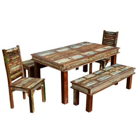 sierra reclaimed wood furniture dining table   chairs