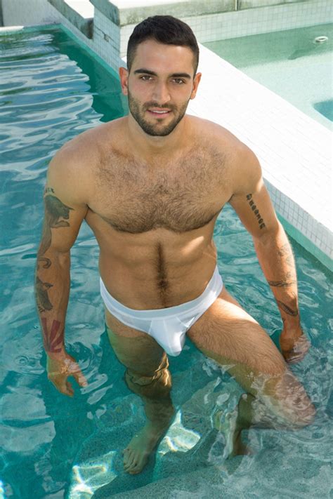 hairy chested muscle hunk kelvin strips off down to his sexy white undies men for men blog