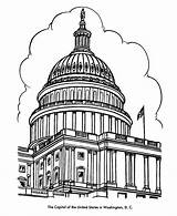 Coloring Buildings Capitol Building Pages Washington Dc Dome Famous Printables Usa Symbols Colouring School Sheet Landmarks American Adult Clipart Cliparts sketch template