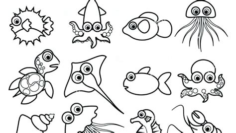 printable sea animals coloring pages  kids
