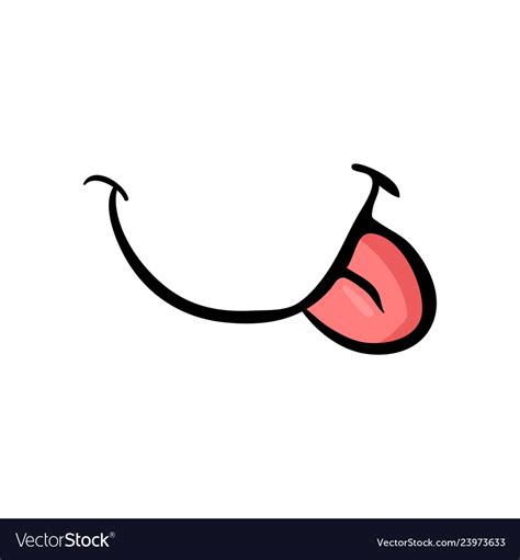 cartoon tongue smile isolated on white background vector image