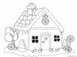 Coloring House Gingerbread Pages Coloring4free Cane Candy Christmas sketch template
