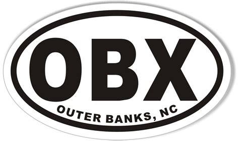 obx outer banks nc oval sticker stickercafecom