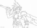 Cloud Strife Anime Draw Queeky Drawing sketch template