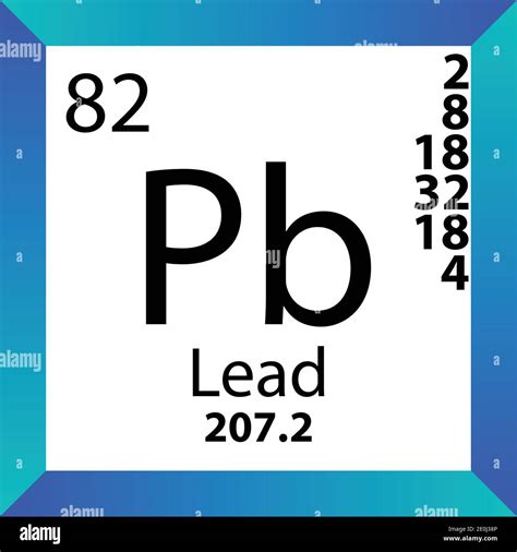 pb lead chemical element periodic table single vector illustration colorful icon  molar