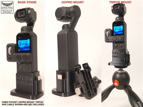 dji osmo pocket adapter mount  tripod  gopro flexible rubber  print ebay