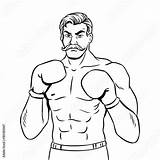 Boxeur Boxer Fighter Combattant Vecteur sketch template