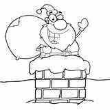 Kamin Weihnachtsmann Weihnachten Chimney Claus Malvorlage Ausmalbild Malen Outlined sketch template