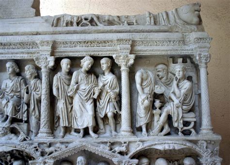 sarcophagus  junius bassus detail  early christian sculptor italian