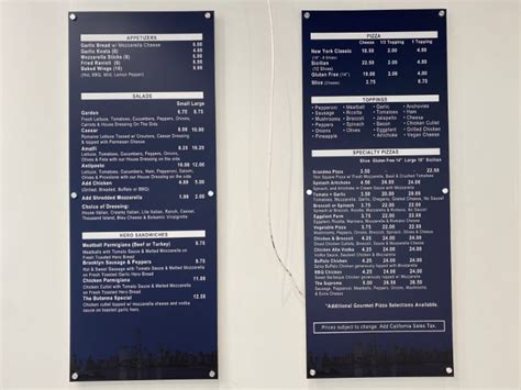 custom designed restaurant menu boards  los angeles buena park ca