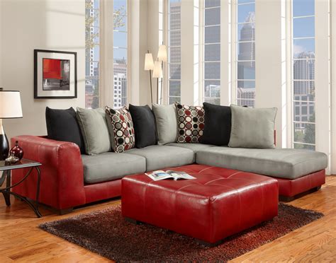 affordable furniture  sectional sierra red  sutherlands