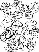 Mario Super Galaxy sketch template