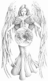 Coloring Pages Adult Angel Angels Adults Tattoo Fairy Drawing Ange Sketch Book Drawings Colouring Printable Female Color Line Fantasy Et sketch template