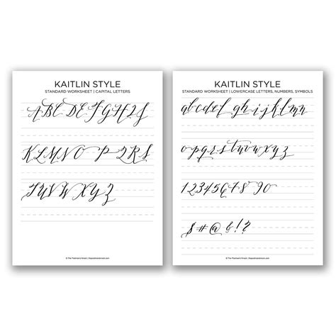 kaitlin style calligraphy worksheets  postmans knock