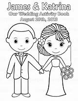 Wedding Coloring Book Printable Pages Activity Groom Bride Personalized Kids Draw Books Drawing Getdrawings Printablee Custom Via Print sketch template