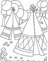 Coloring Native American Pages Kids Village sketch template