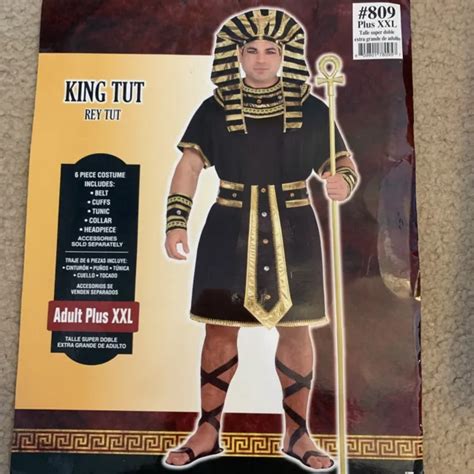 Adult King Of Egypt King Tut Costume Complete Gold Adult Xxl Halloween