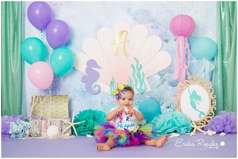 cake smash  mermaid theme baby photographer  bronx studio erika rosales  york