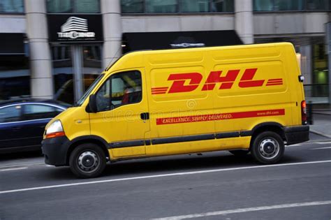 dhl courier delivery service editorial image image  street freight