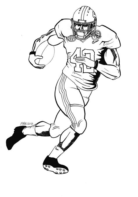 sketches  football players tackling coloring pages