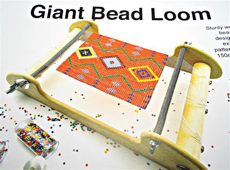 bead loom kit extra wide wooden loom diy bead kit  etsy