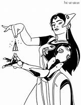 Overwatch Coloring Pages Print Color Symmetra Girls sketch template