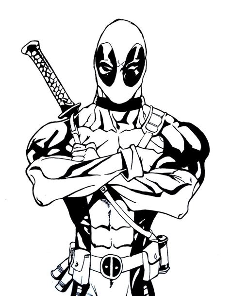 deadpool coloring pages    clipartmag